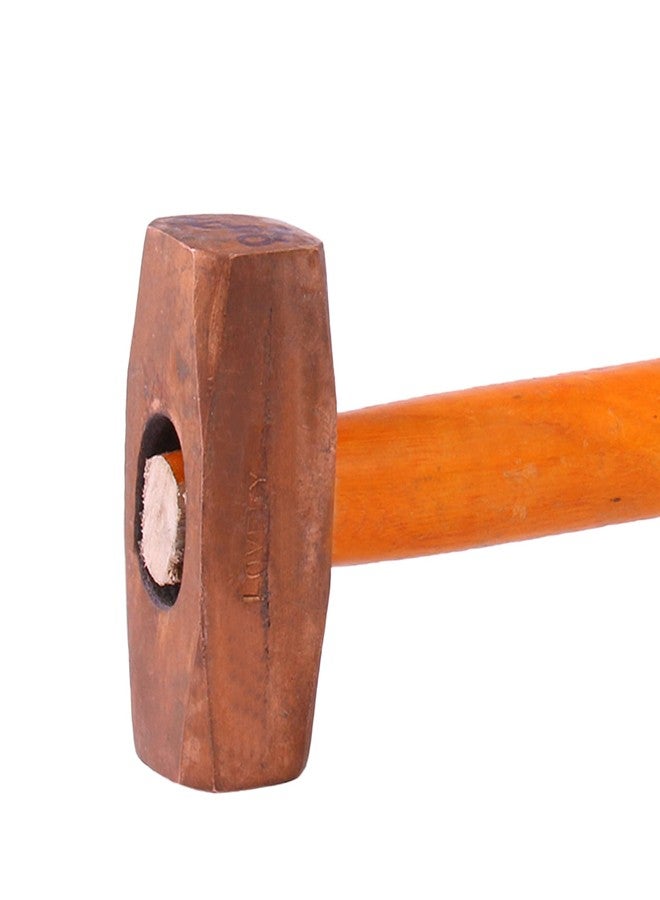 لافلي مطرقة نحاسية رائعة بمقبض خشبي، وزنها 500 غرام، عبوة من قطعة واحدة، توصيل مجاني - Image 3